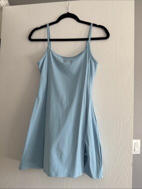 Light Blue Spaghetti Strap Mini Dress